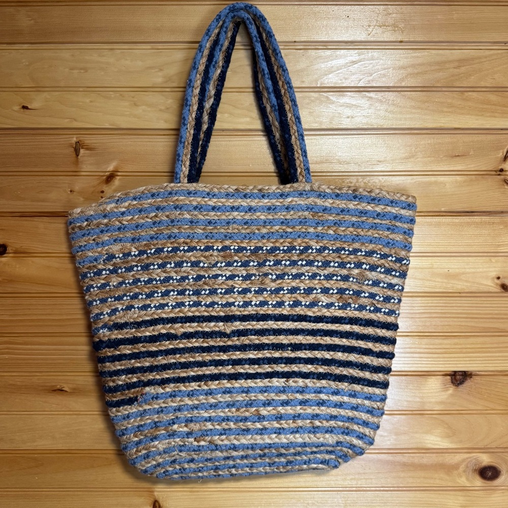 Tote Magid Jute Fabric Jean Denim Beach Shop X-Large Bag